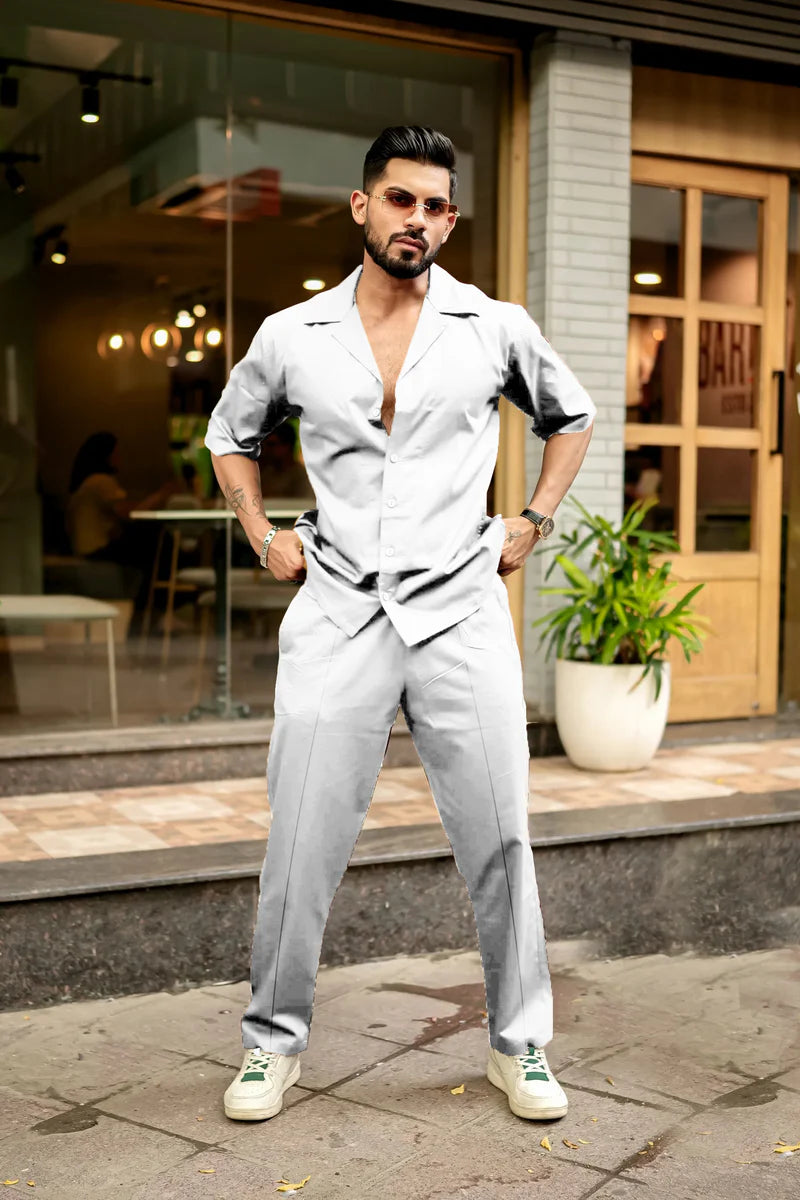 Premium Men's Co-ord set White