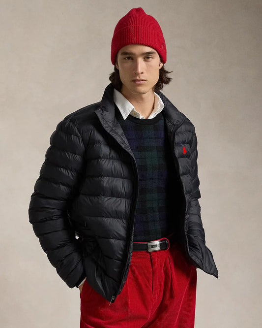 Black Pony Full Sleeves Puffer Jacket - P/N