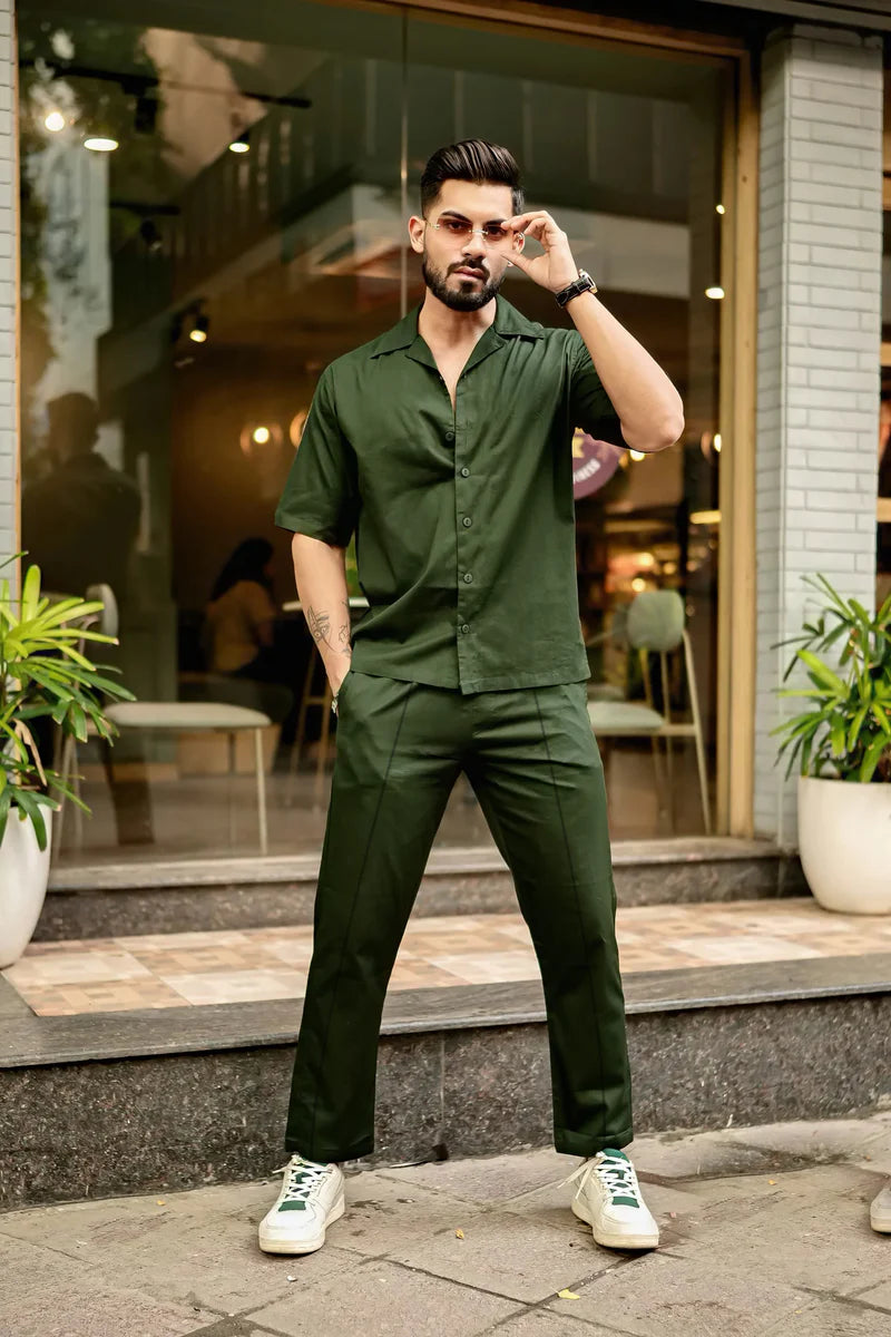 Premium Men's Co-ord set Olive