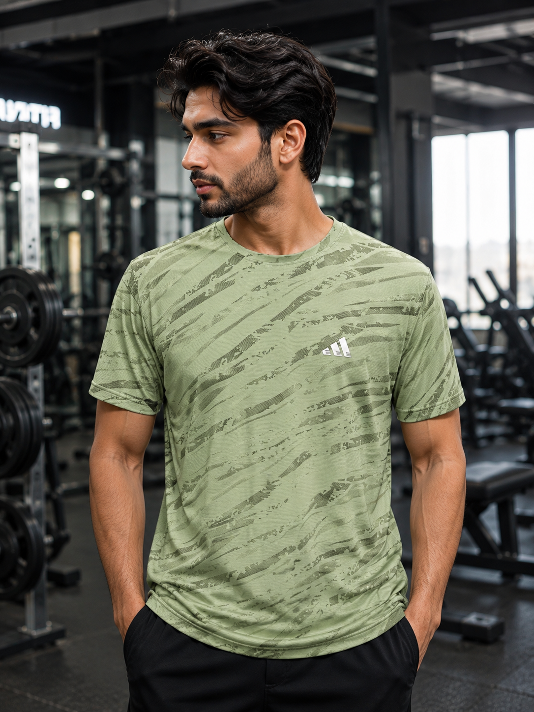 Ugur Premium Halfsleeve Checkered Pattern Round Neck T-Shirt