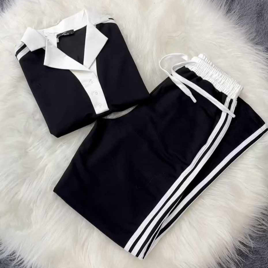 Luxury White Collar with white stripe Cord sets